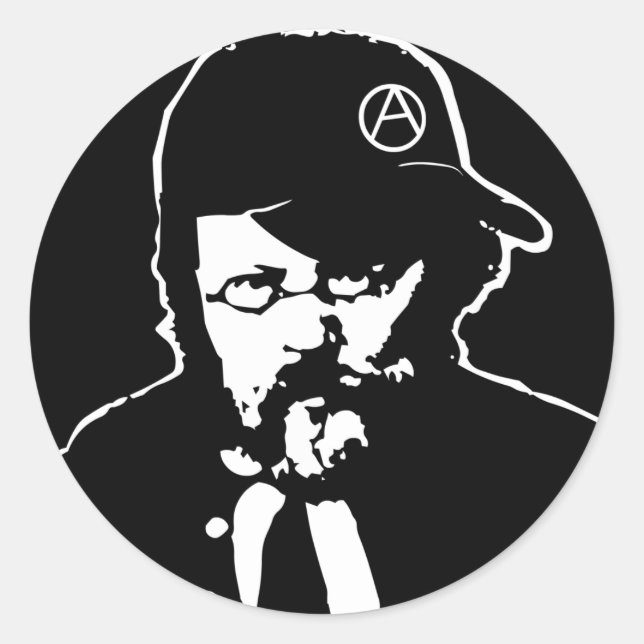 Redonda Pegatina de Guay Anarcho Proudhon (Anverso)