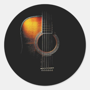 Redonda Pegatina de Guitarra Acústica