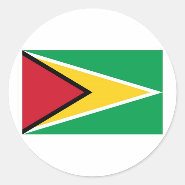 Redonda Pegatina de Guyana (Anverso)