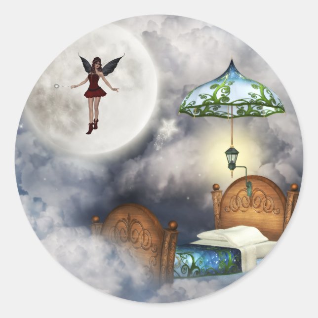 Redonda Pegatina de hadas dental (Anverso)