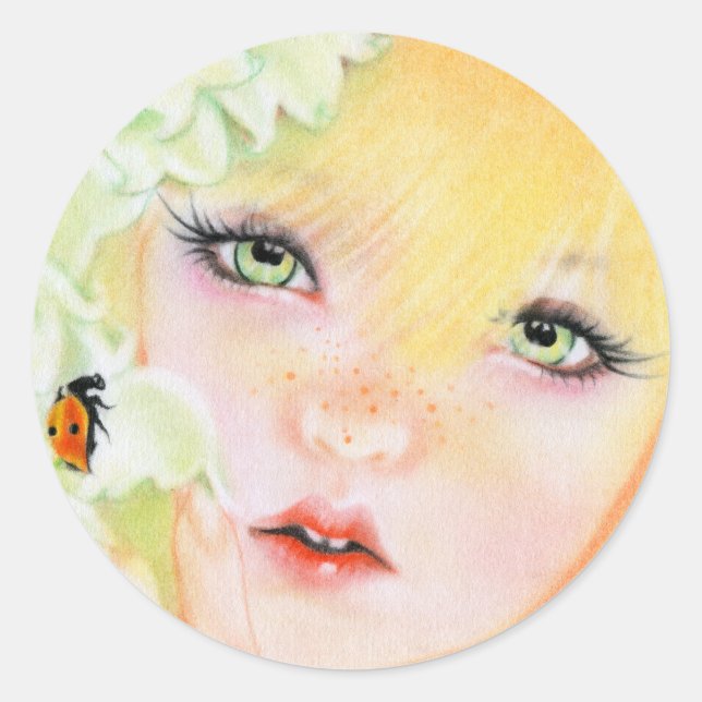 Redonda Pegatina de hadas Ladybug (Anverso)