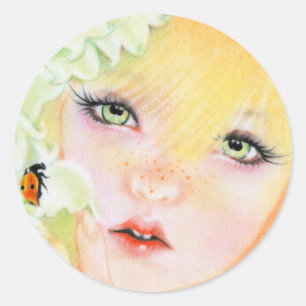 Redonda Pegatina de hadas Ladybug