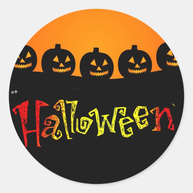 Redonda Pegatina de Halloween (Anverso)