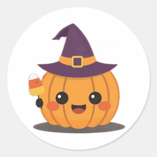 Redonda Pegatina de Halloween  (Anverso)