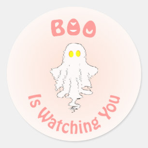 Redonda Pegatina de Halloween Boo te está vigilando