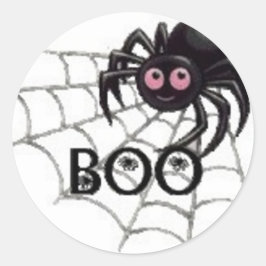 Redonda Pegatina de Halloween con araña teñida de rosa