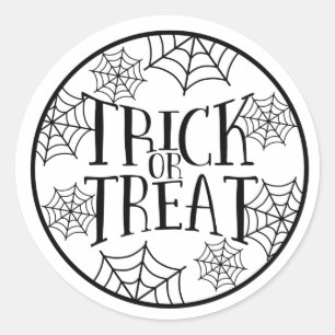 Redonda Pegatina de Halloween con trucos o trucos