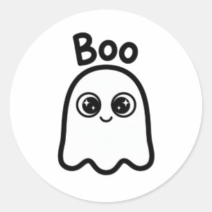 Redonda Pegatina de Halloween de Fantasma Adorable