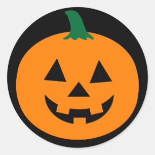 Redonda Pegatina de Halloween de la linterna de Jack O