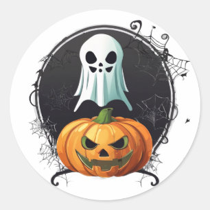 Redonda Pegatina de Halloween de Noche Espeluznante: Diver