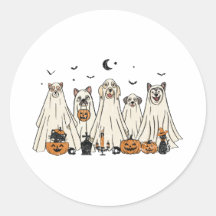 Pegatina de Halloween de Perros Fantasmas