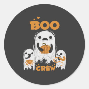 Redonda Pegatina de Halloween del fantasma de Boo Crew