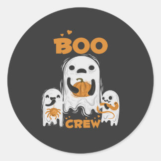 Redonda Pegatina de Halloween del fantasma de Boo Crew