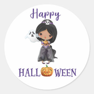 Redonda Pegatina de Halloween feliz pegatina Princesa