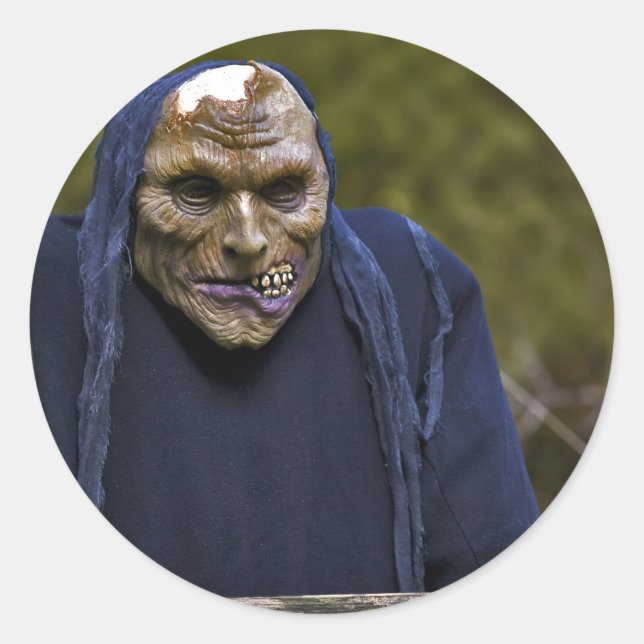 Redonda Pegatina de Halloween Goblin (Anverso)