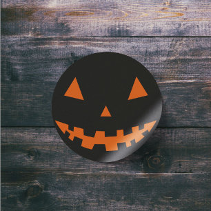 Redonda Pegatina de Halloween Jack O Lantern Silhouette