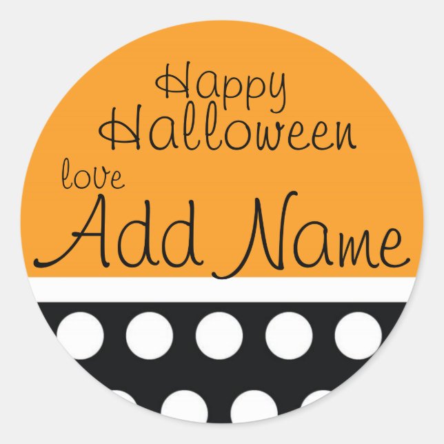 Redonda Pegatina de Halloween Treat Bag (Anverso)