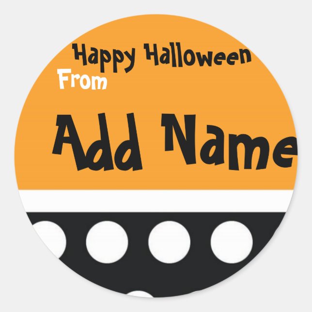 Redonda Pegatina de Halloween Treat Bag (Anverso)