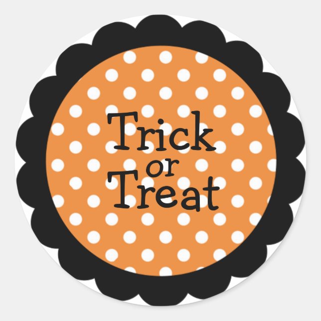 Redonda Pegatina de Halloween Trick o Tret - Personalizabl (Anverso)