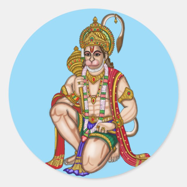 Redonda Pegatina de Hanuman (Anverso)
