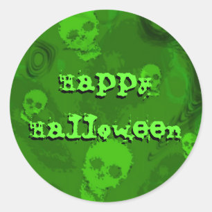 Redonda Pegatina de 'Happy Halloween'