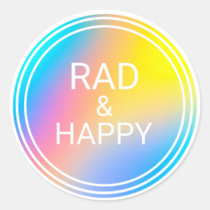 Redonda Pegatina de Happy & Rad