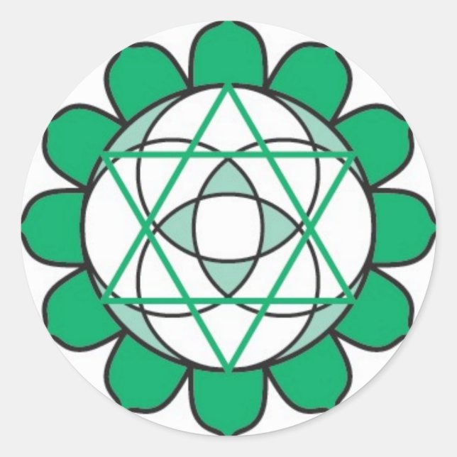Redonda Pegatina de Heart Chakra (Anverso)