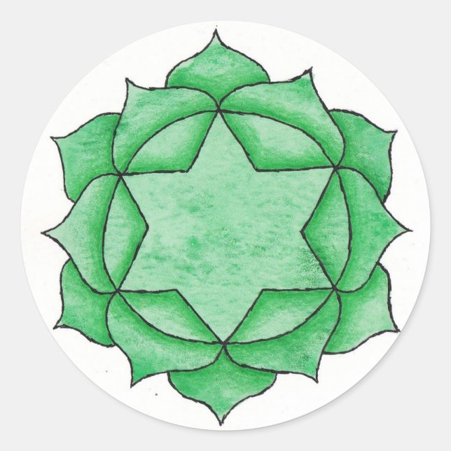 Redonda Pegatina de Heart Chakra (Anverso)