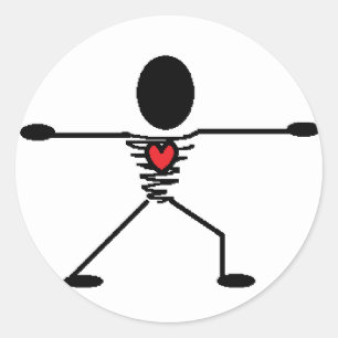 Redonda Pegatina de Heart Warrior