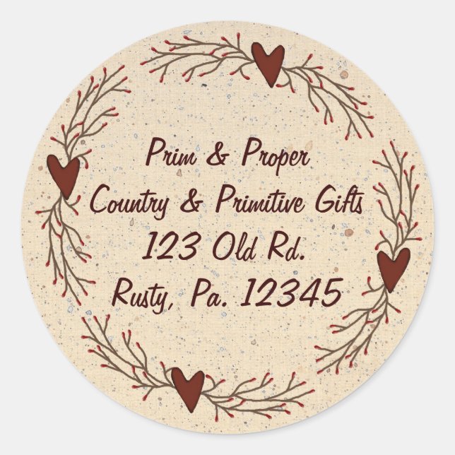 Redonda Pegatina de Hearts & Pip Berry (Anverso)