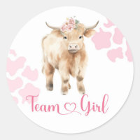 Pegatina de Heifer o Bull Cow Team Chica