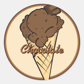 Redonda Pegatina de helado de chocolate