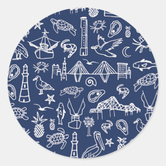 Redonda Pegatina de herramientas de la Marina Blue Charles