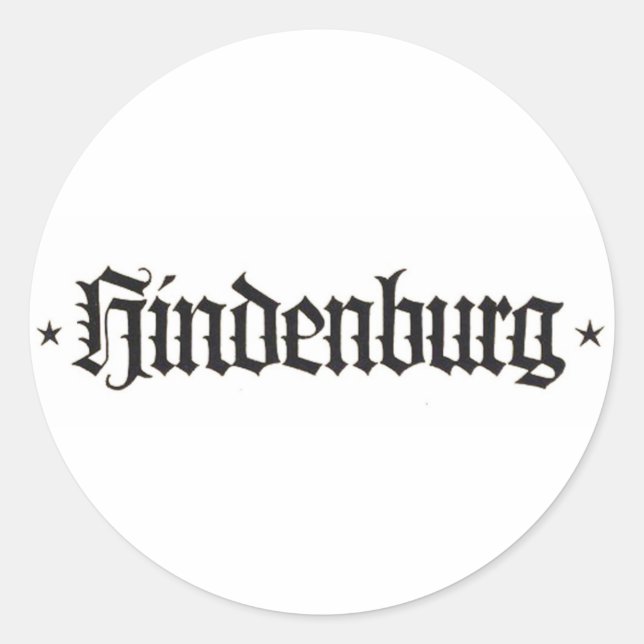 Redonda Pegatina de Hindenburg (Anverso)