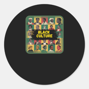 Redonda Pegatina de historia negra de la cultura negra