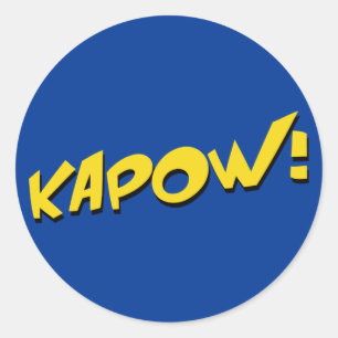 Redonda Pegatina de historietas azules