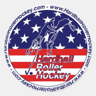 Redonda PEGATINA de hockey sobre patines estadounidense