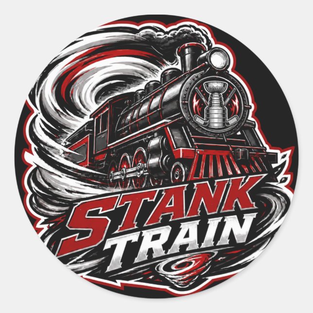 Redonda Pegatina de hockey Stank Train Carolina (Anverso)