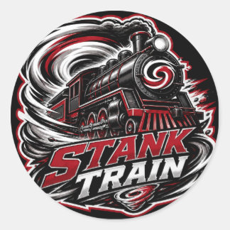 Redonda Pegatina de Hockey Stank Train Carolina