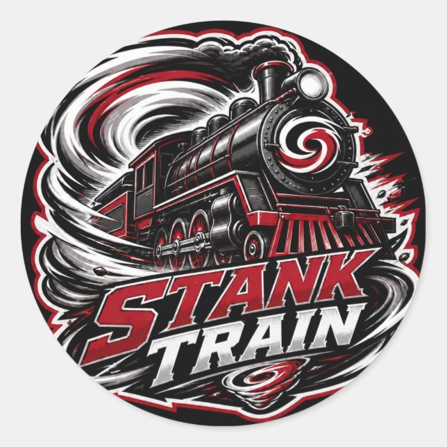 Redonda Pegatina de Hockey Stank Train Carolina (Anverso)