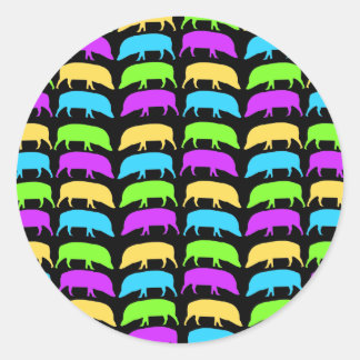 Redonda Pegatina de Hogs multicolores