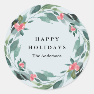 Redonda Pegatina de Holiday Berries