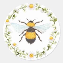 Redonda Pegatina de Honey Bee
