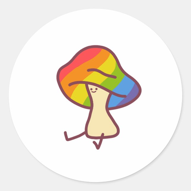 Redonda Pegatina de hongo del Orgullo Gay (Anverso)