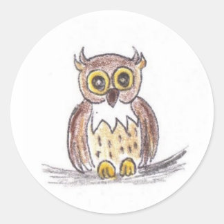 Redonda Pegatina de hoot - sin texto