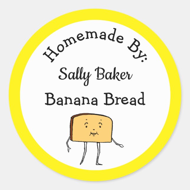 Redonda Pegatina de hormigón amarillo Personalizado de la  (Anverso)