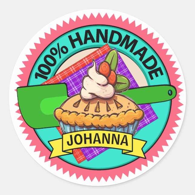 Redonda Pegatina de horneado de cocina casera (Anverso)