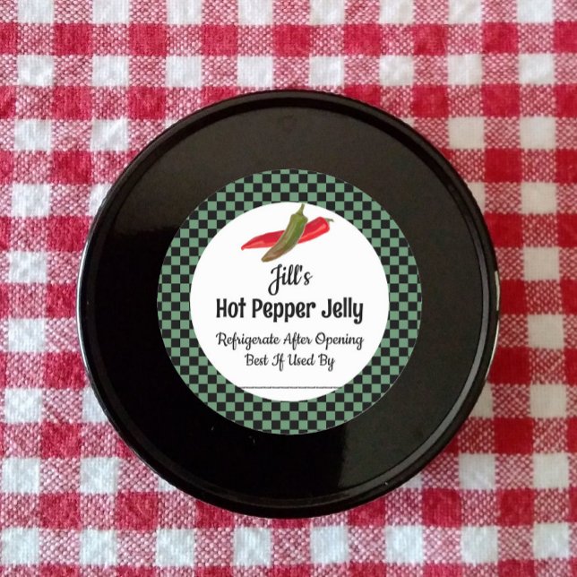 Redonda Pegatina de Hot Pepper Jelly Canning Jar (Subido por el creador)