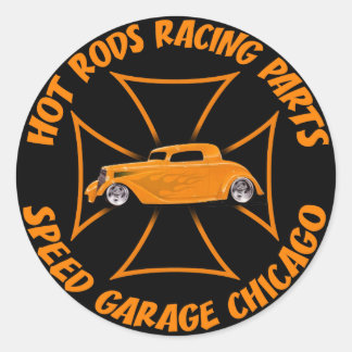 Redonda Pegatina de Hot Rods