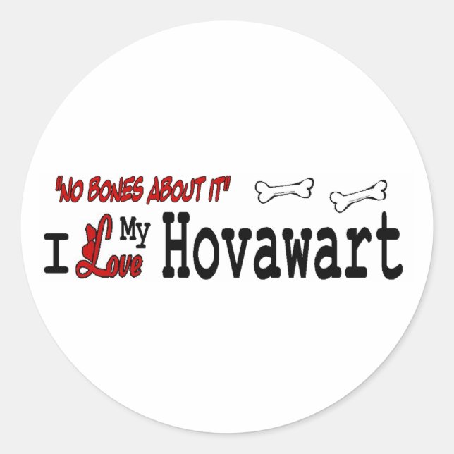 Redonda Pegatina de Hovawart (I Love) (Anverso)